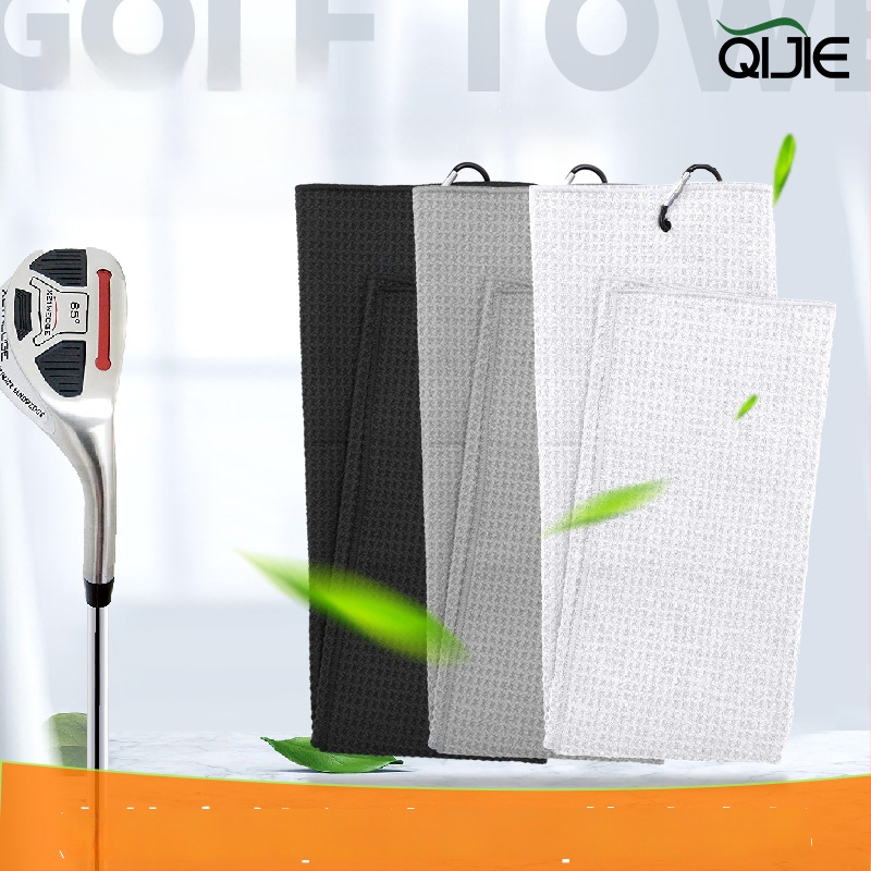 Golfo rankšluostis iš mikropluošto su vafliniu raštu, 260 g, paprastas audinys, logotipas spausdintas.