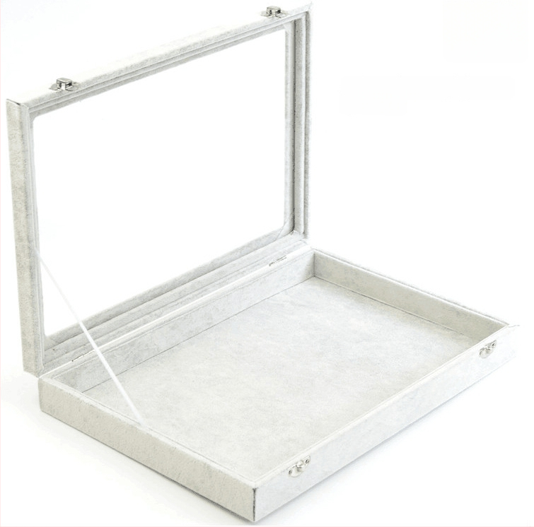 Kutija za nakit s mrežastim dijelovima, prozirna, otporna na prašinu, materijal papir, pastoralni stil