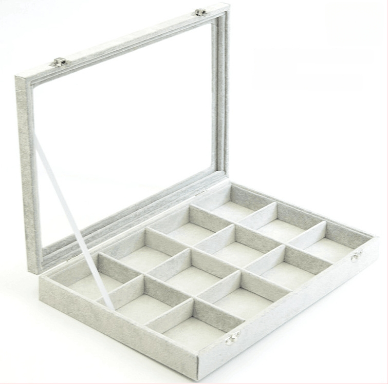 Kutija za nakit s mrežastim dijelovima, prozirna, otporna na prašinu, materijal papir, pastoralni stil