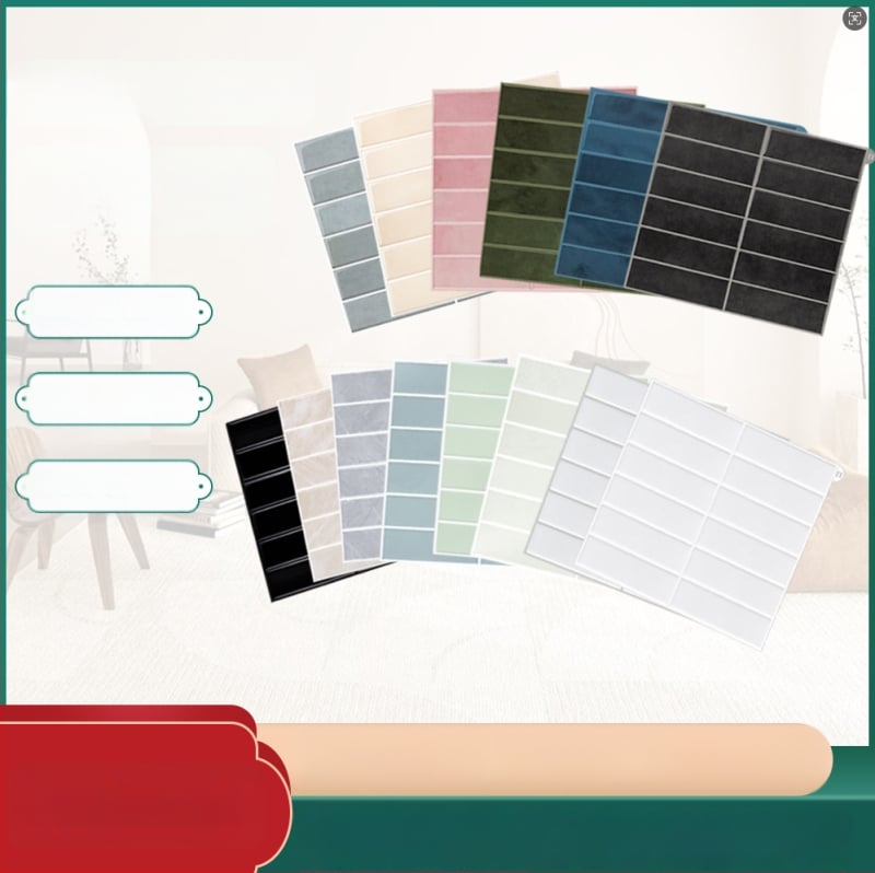 3D епоксидни стенни стикери, самозалепващи, водоустойчиви, PET+PU лепило, модерен стил, монолитен дизайн, 1 бр., подходящи за дневна, спалня, кабинет, ресторант, баня