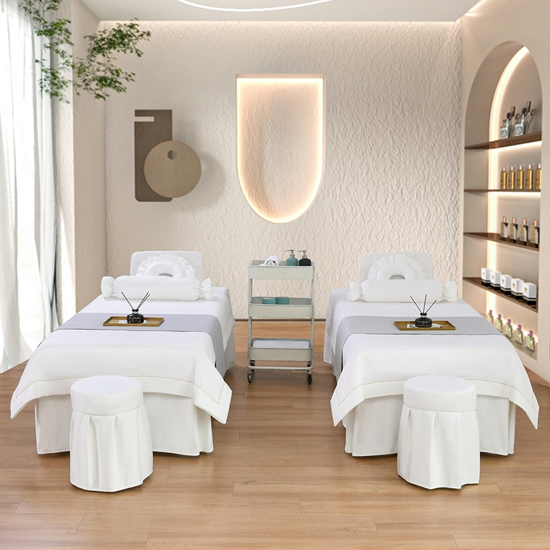Četverodijelni set navlaka za beauty krevet, jednobojni, za krevet 0.9 m, twill tkanina, reaktivno bojanje