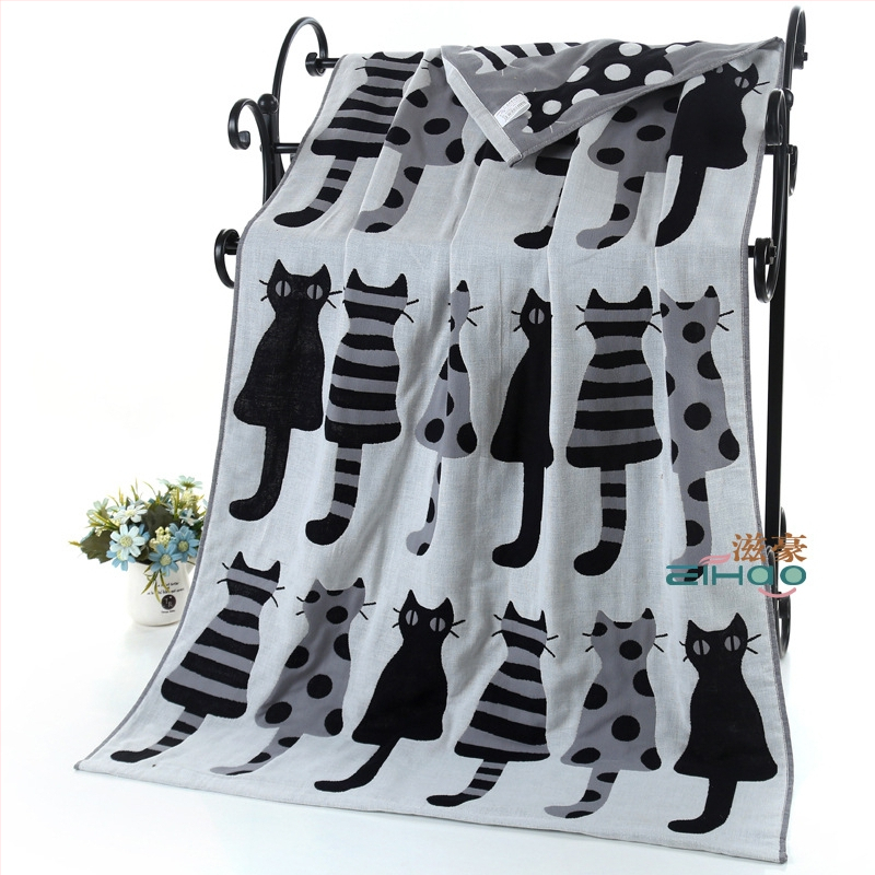 Zihao YZ fürdőlepedő, háromrétegű gyapot géz törölköző, felnőtteknek és gyerekeknek, 320 g, 32 szál, Jacquard varrat