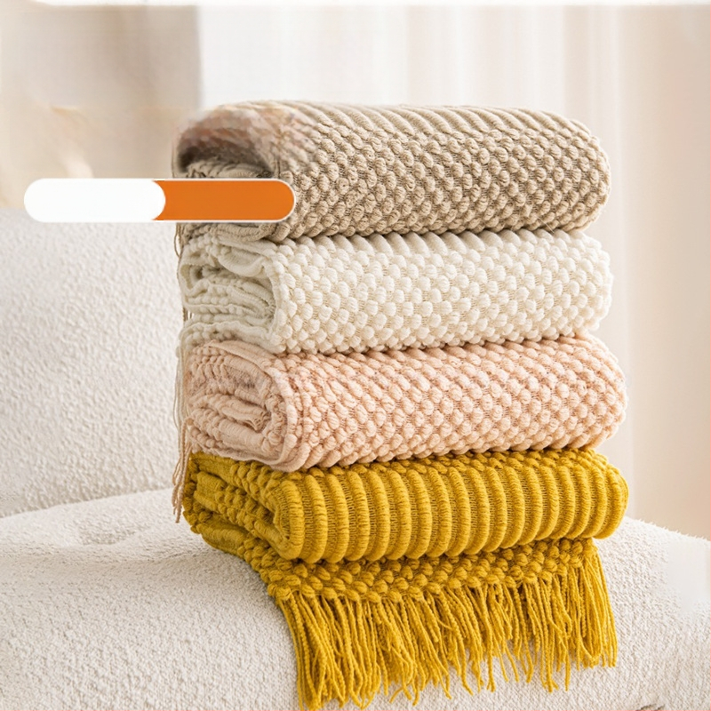 Σκανδιναβικό πλεκτό ριχτάρι καναπέ, ακρυλικό νήμα, 300–499 g, για όλες τις εποχές