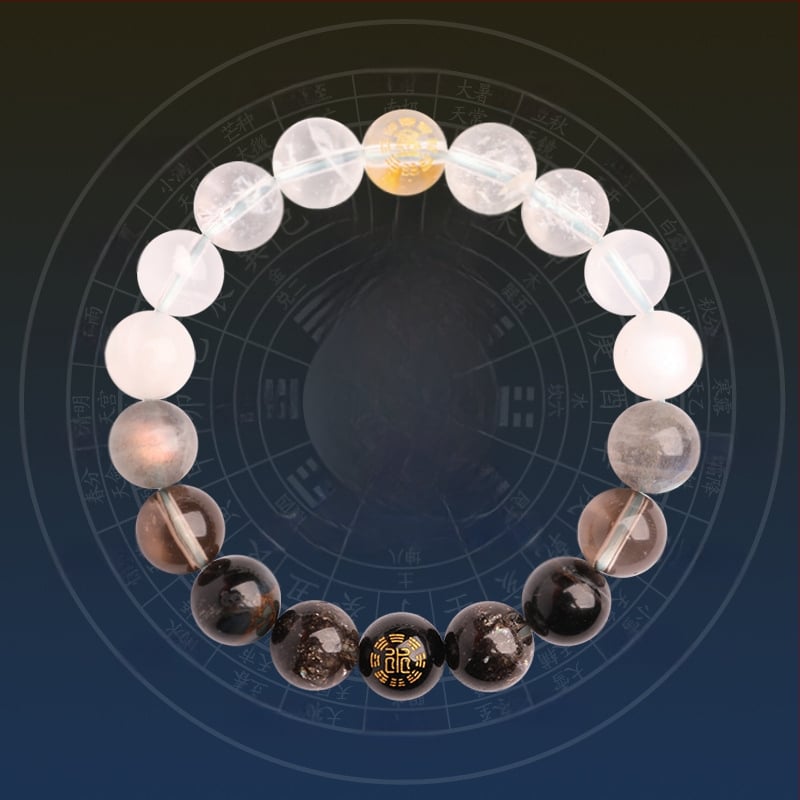 Гривна от Петте Елементи с кристали — унисекс, полирани естествени кристални камъни, Spring 2025, марка Sincerity Stone