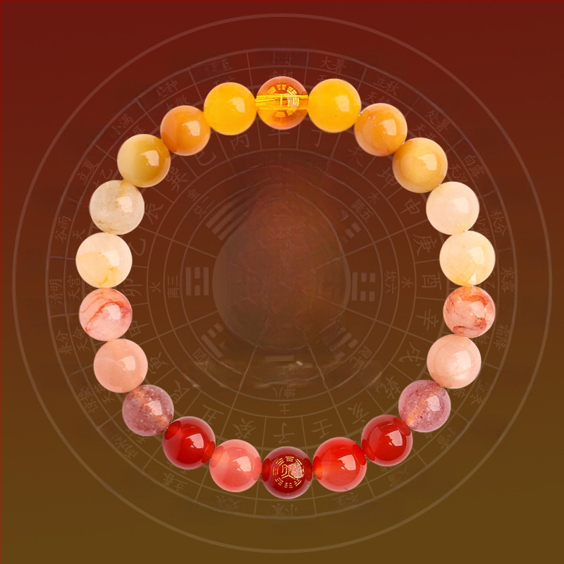 Гривна от Петте Елементи с кристали — унисекс, полирани естествени кристални камъни, Spring 2025, марка Sincerity Stone