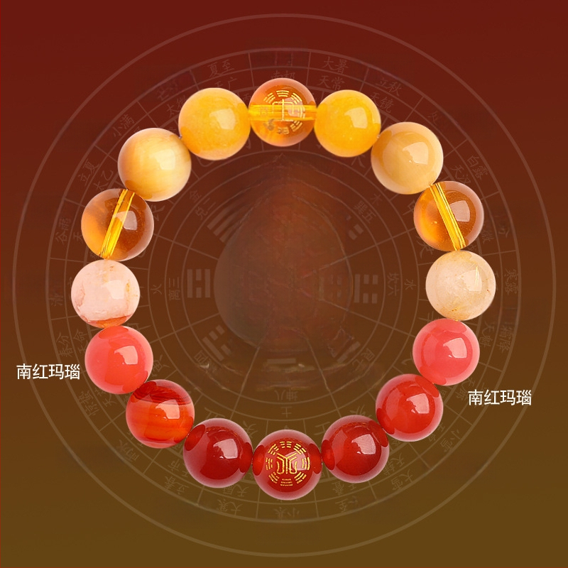 Гривна от Петте Елементи с кристали — унисекс, полирани естествени кристални камъни, Spring 2025, марка Sincerity Stone