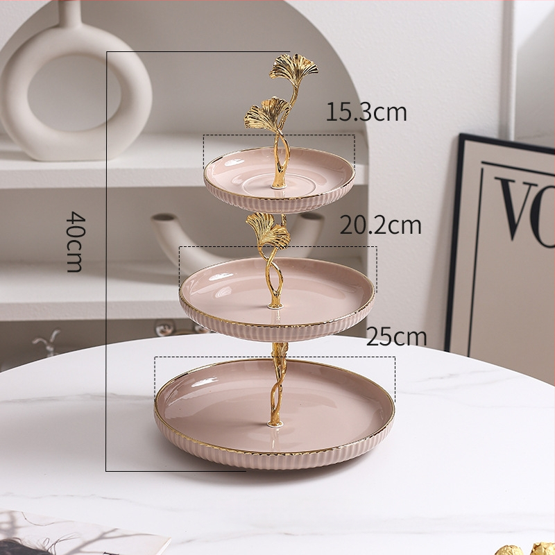 Керамична многоетажна плодова чиния, скандинавски прост стил, домашна декорация за дневната