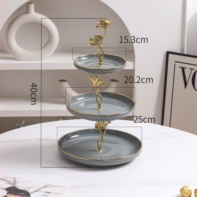 Керамична многоетажна плодова чиния, скандинавски прост стил, домашна декорация за дневната