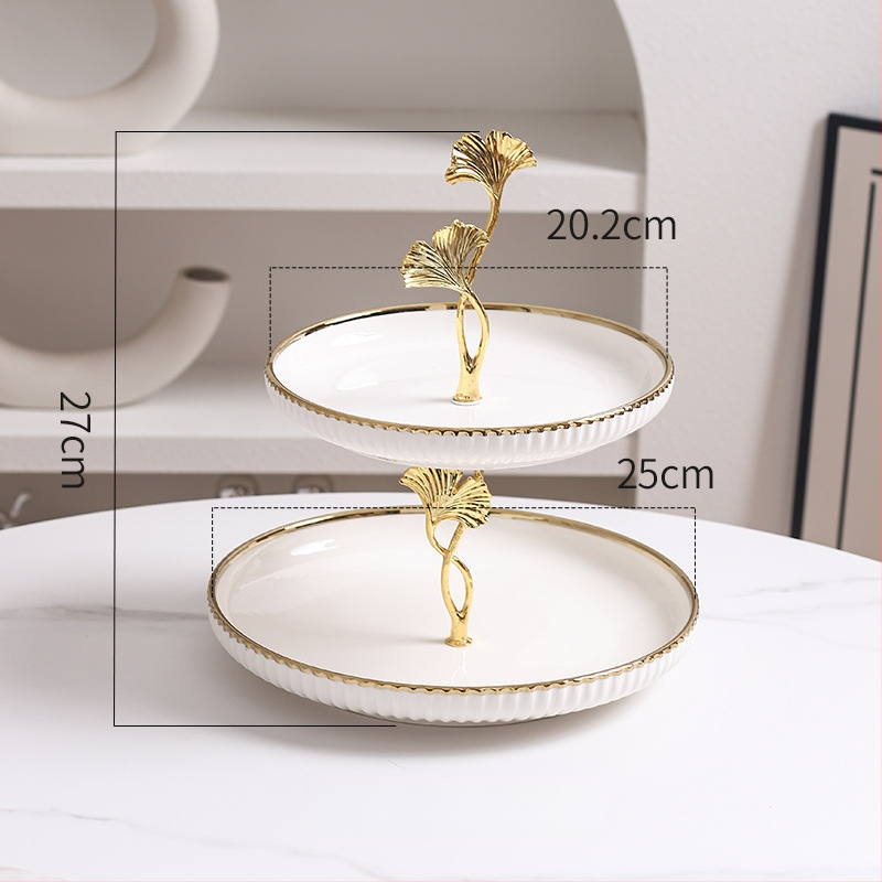 Керамична многоетажна плодова чиния, скандинавски прост стил, домашна декорация за дневната