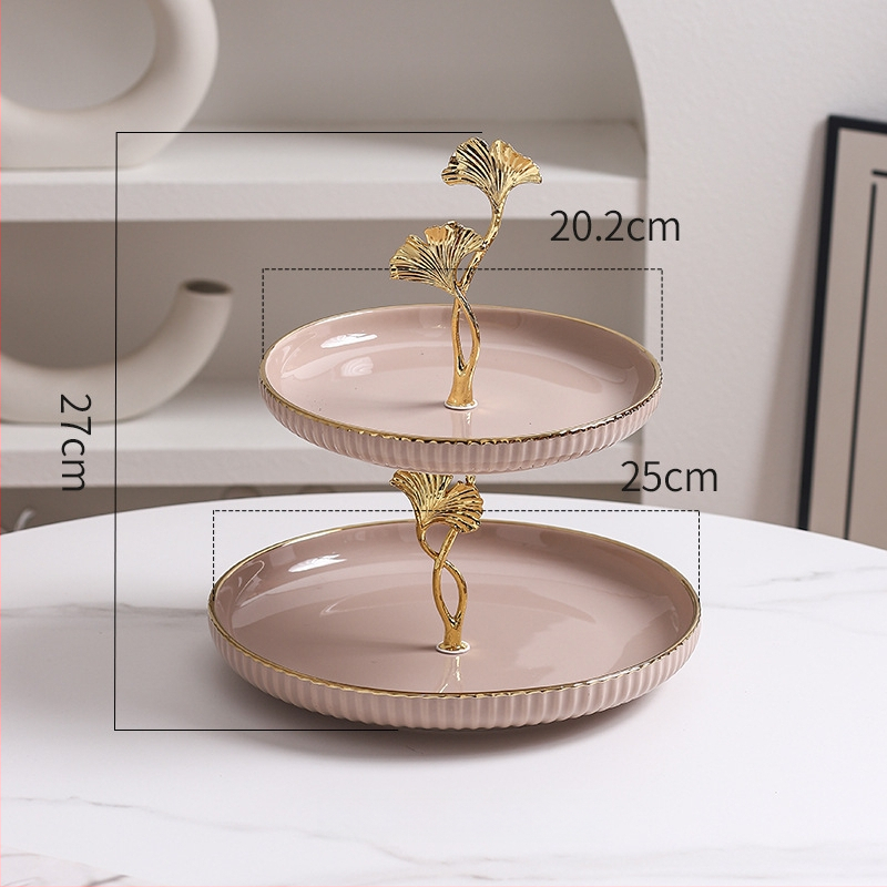 Керамична многоетажна плодова чиния, скандинавски прост стил, домашна декорация за дневната