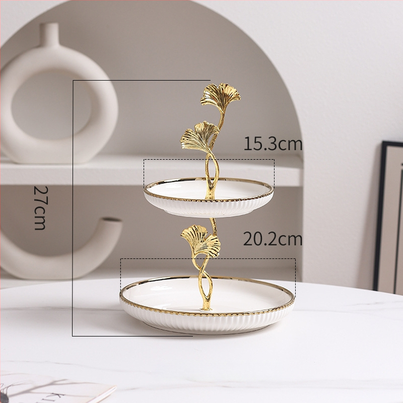 Керамична многоетажна плодова чиния, скандинавски прост стил, домашна декорация за дневната