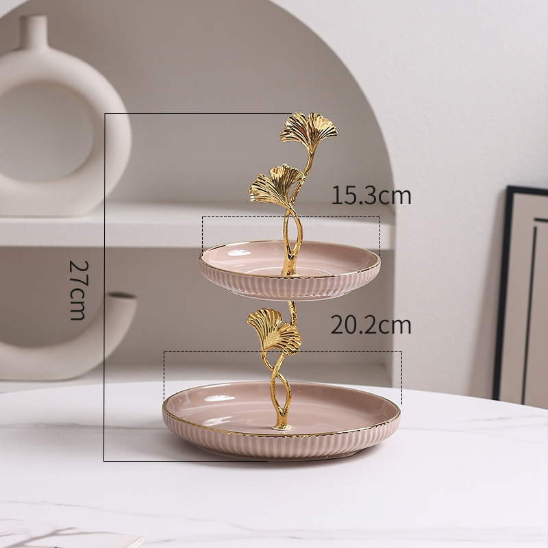 Керамична многоетажна плодова чиния, скандинавски прост стил, домашна декорация за дневната