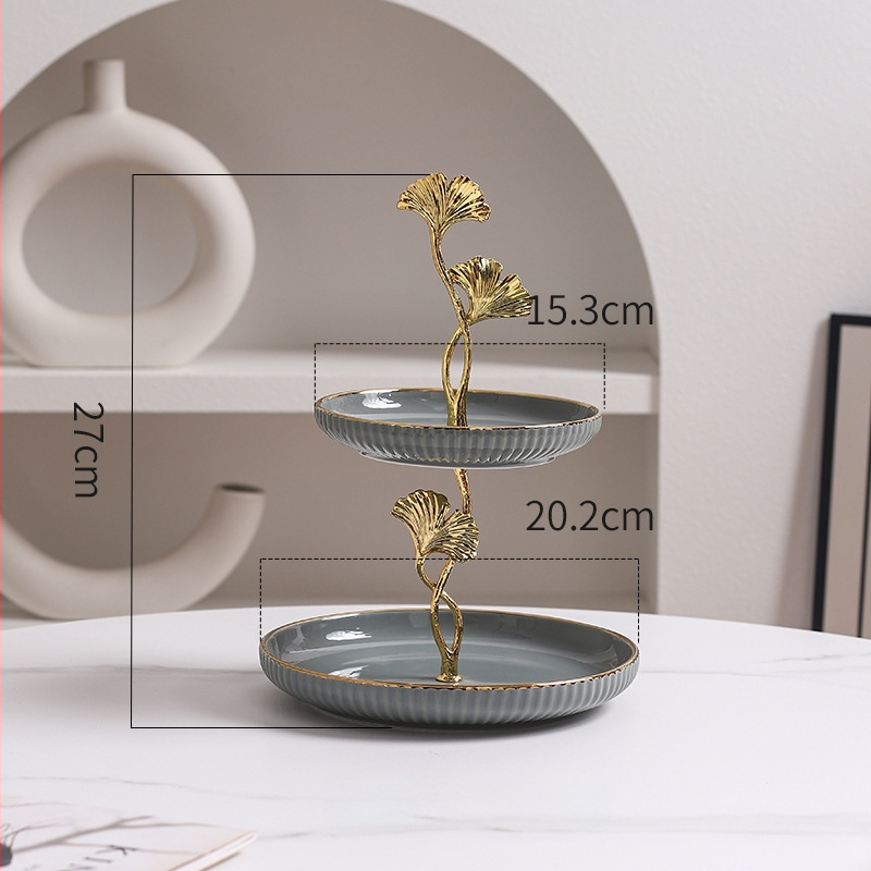 Керамична многоетажна плодова чиния, скандинавски прост стил, домашна декорация за дневната