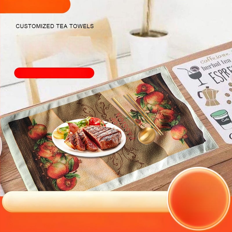 Konyhai törölköző mikroszálas anyagból, 210 g/m², logó nyomtatás elérhető, testreszabható