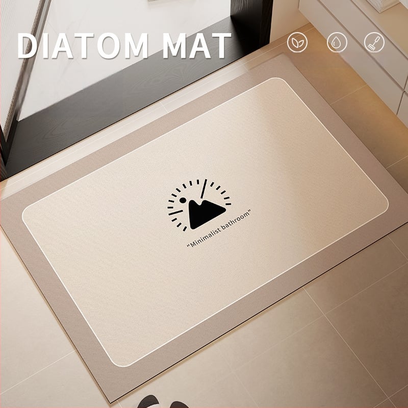 Килим за баня, diatom mud материал, квадратна форма, геометричен модел, модерен минимализъм, с възможност за персонализация