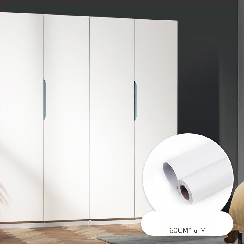 PVC фолио за обновяване на кухненски шкафове и врати — самозалепващ стенен стикер, 1 бр., водоустойчив, стил прост и модерен