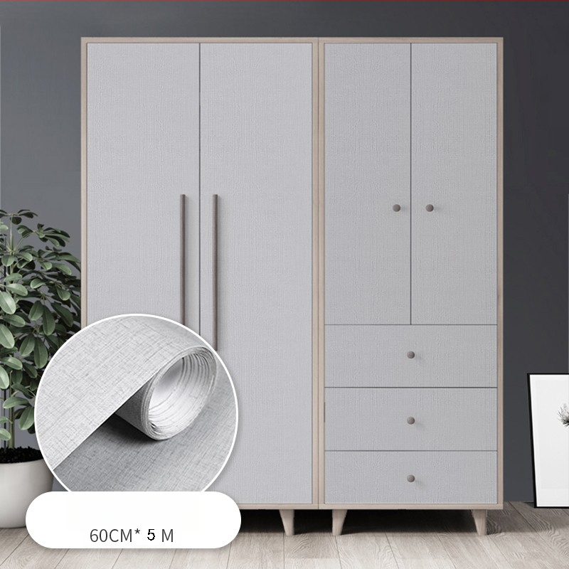 PVC фолио за обновяване на кухненски шкафове и врати — самозалепващ стенен стикер, 1 бр., водоустойчив, стил прост и модерен