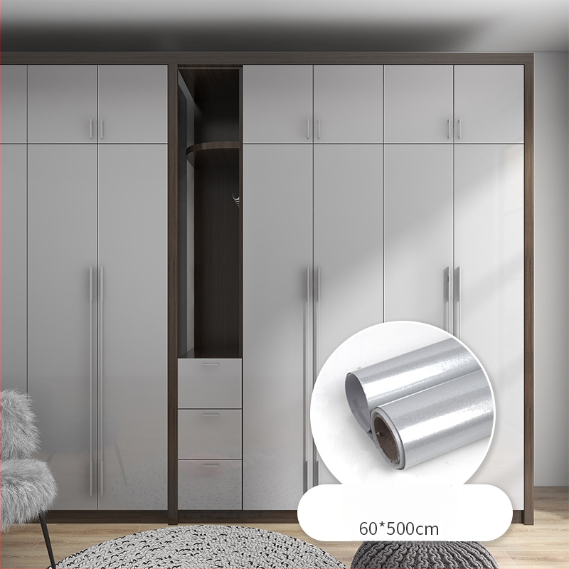 PVC фолио за обновяване на кухненски шкафове и врати — самозалепващ стенен стикер, 1 бр., водоустойчив, стил прост и модерен