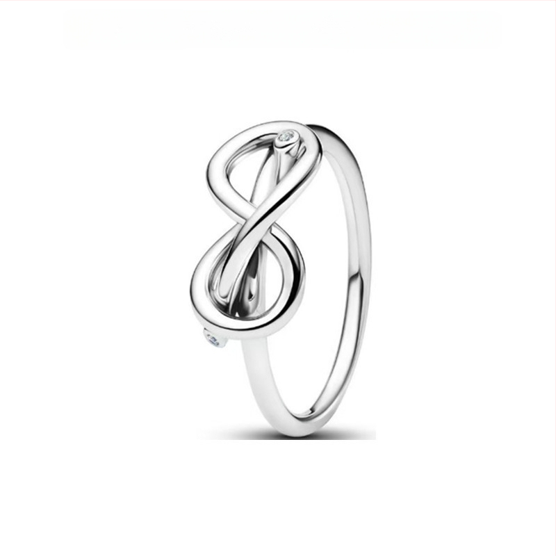 Unisex 925 sidabro žiedas su geometriniu dizainu ir cirkonija, lengvas prabangos stilius