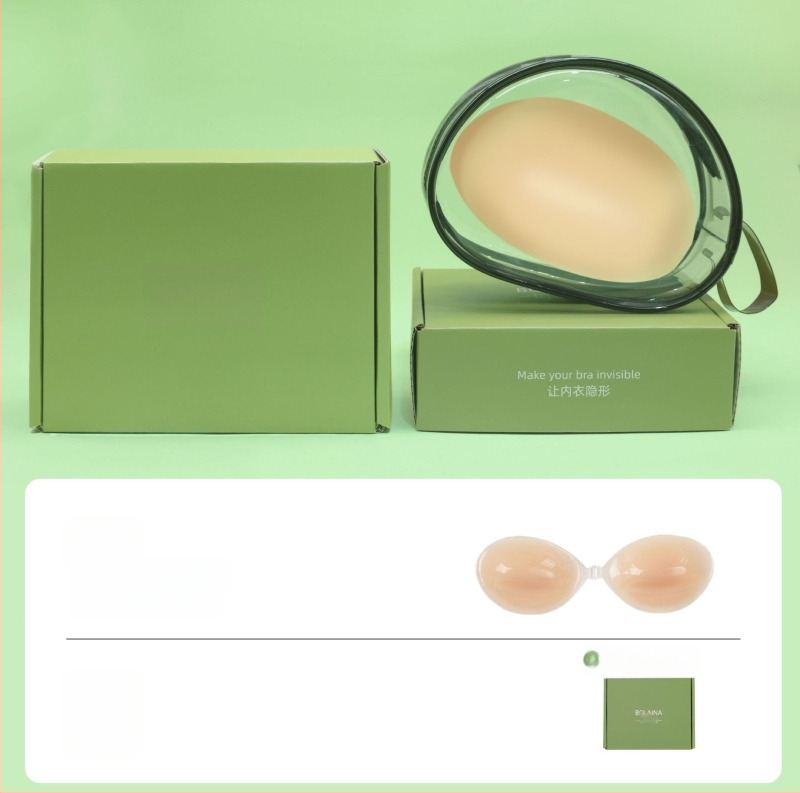 Szilikon melltapasz – gyűjtés, láthatatlan, pánt nélkül; kör alakú mellbimbó forma, átlátszó fényes felület, normál vastagság