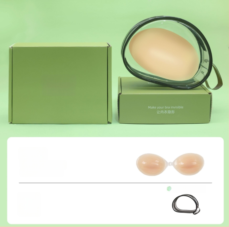 Szilikon melltapasz – gyűjtés, láthatatlan, pánt nélkül; kör alakú mellbimbó forma, átlátszó fényes felület, normál vastagság