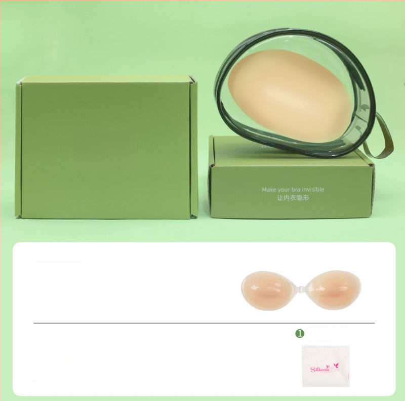 Szilikon melltapasz – gyűjtés, láthatatlan, pánt nélkül; kör alakú mellbimbó forma, átlátszó fényes felület, normál vastagság