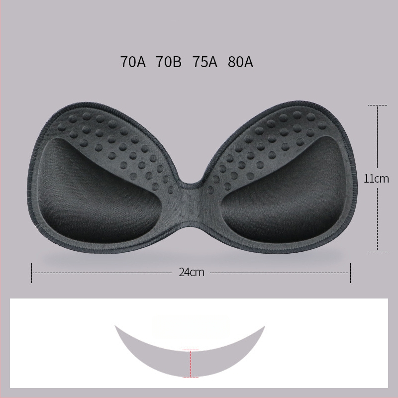 Гъбена едночастова подплата за спортен сутиен — безшевна, дебелееща, дишаща, подчертава формата на бюста