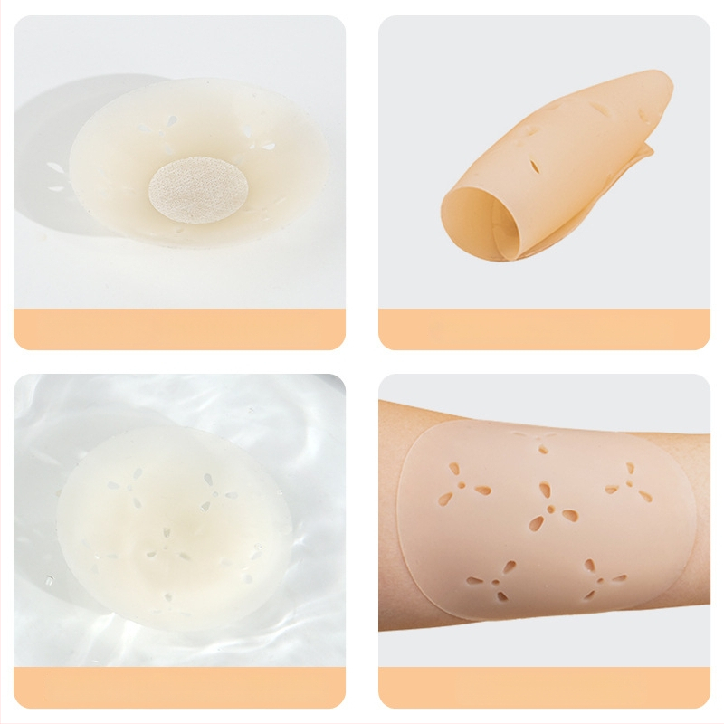 Szilikon melltapaszok - ultra vékony, légáteresztő és láthatatlan; kör alakú mellbimbóforma, fényes felület, üreges dizájn.