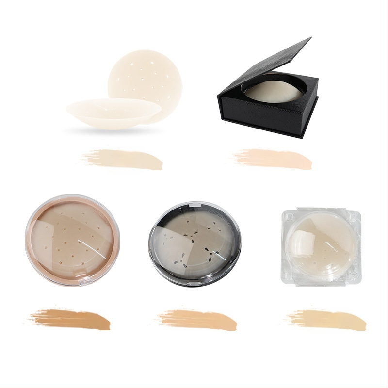 Szilikon melltapaszok - ultra vékony, légáteresztő és láthatatlan; kör alakú mellbimbóforma, fényes felület, üreges dizájn.