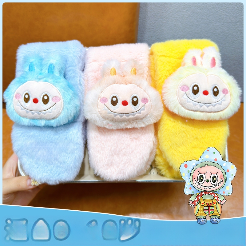 Detský unisex šál — plyšový materiál, kreslený vzor, jacquard pletenie, udržiava teplo, vhodný pre zimu, jeseň a jar