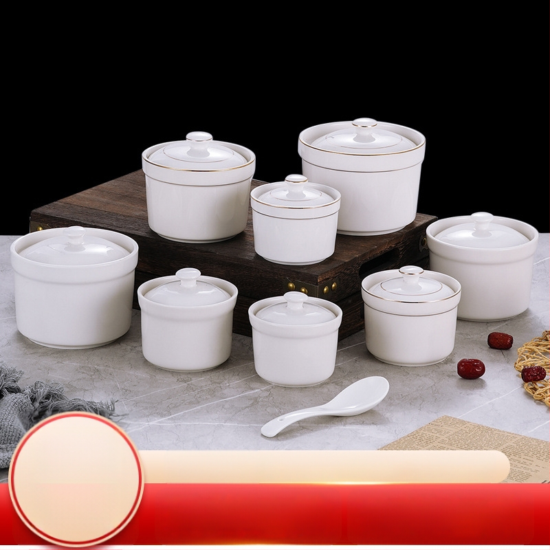 Portselanist kauss hotellidele, kaasaegse minimalistliku disainiga; sobib suppidele, hautistele ja aurutatud munadele; ärikingitus