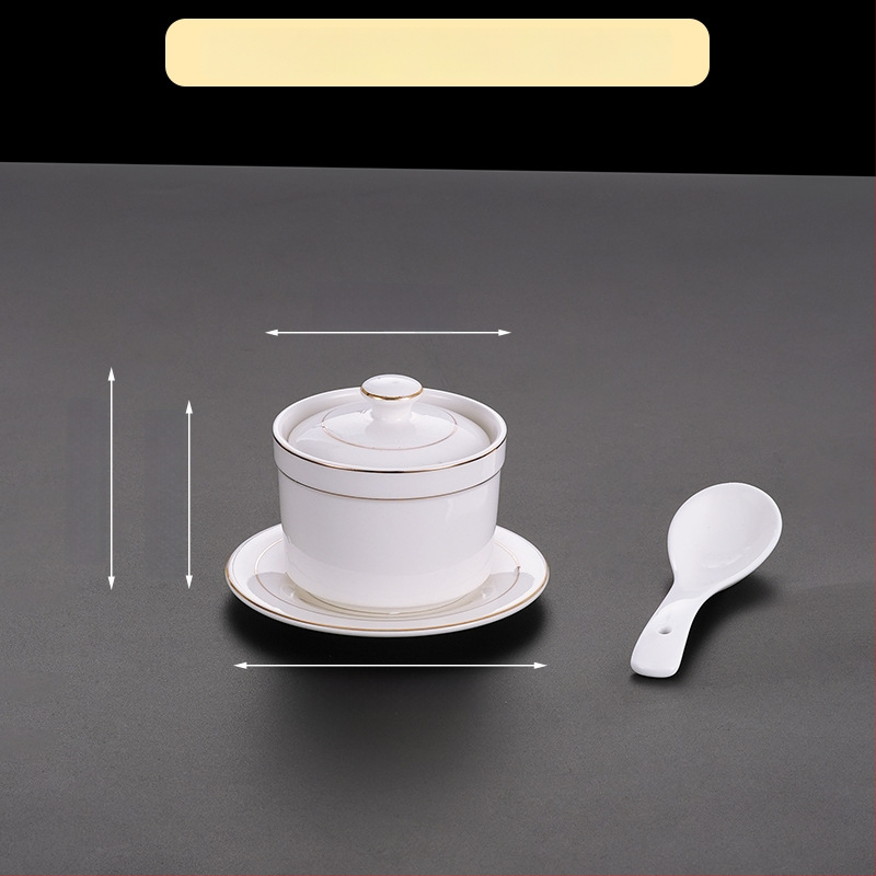 Portselanist kauss hotellidele, kaasaegse minimalistliku disainiga; sobib suppidele, hautistele ja aurutatud munadele; ärikingitus