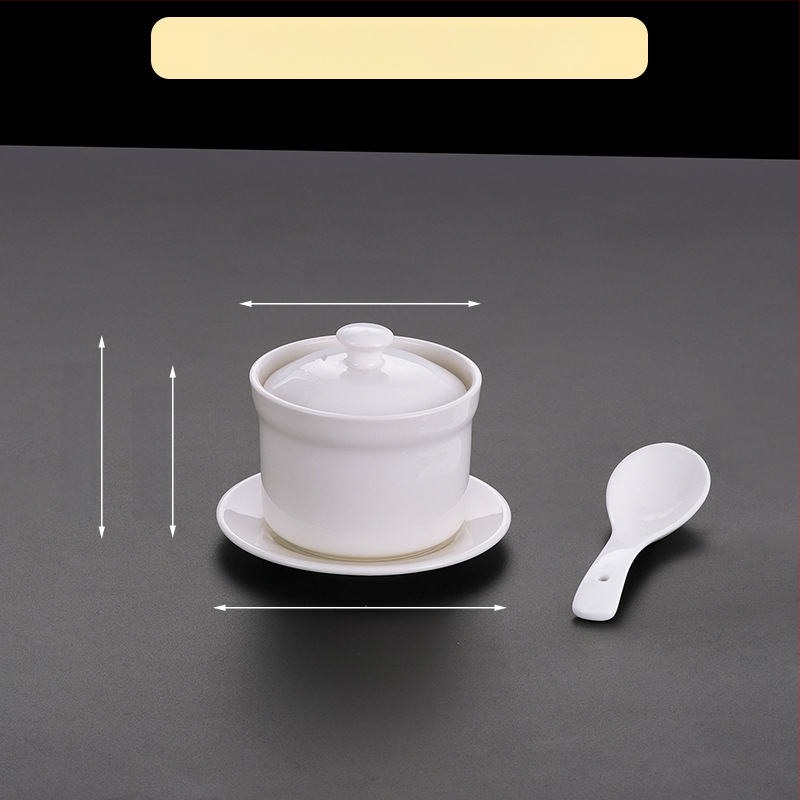 Portselanist kauss hotellidele, kaasaegse minimalistliku disainiga; sobib suppidele, hautistele ja aurutatud munadele; ärikingitus