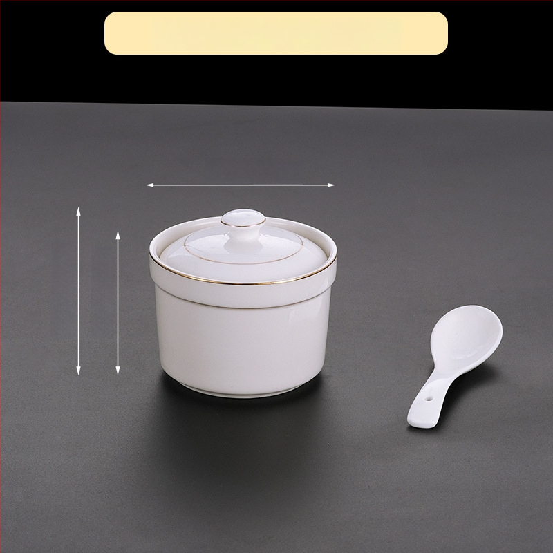 Portselanist kauss hotellidele, kaasaegse minimalistliku disainiga; sobib suppidele, hautistele ja aurutatud munadele; ärikingitus