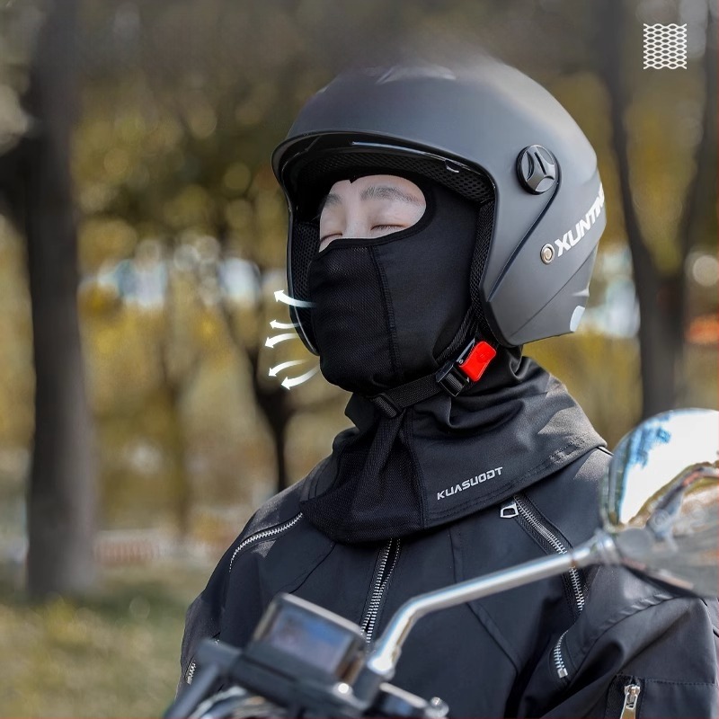 Dviračio kaukė, elastinio veliūro ir ice silk audinys, pilna veido apsauga nuo saulės, kvėpuojanti, unisex, prekinis ženklas Kuasuodt / Cross Speed Sports