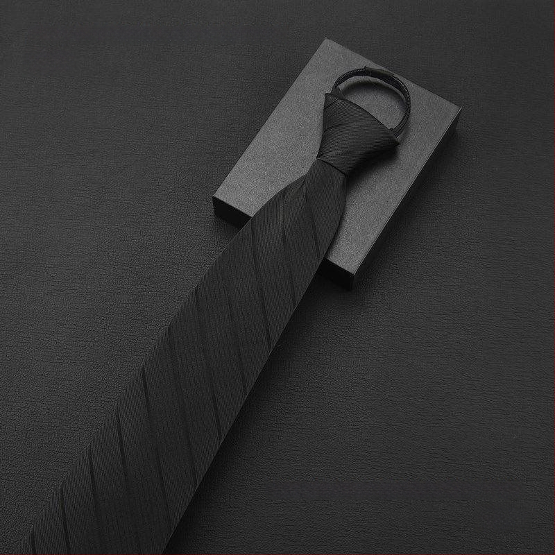 Клипса за вратовръзка - без връзване, модел с райета и мотив цветя за яка, мъжки аксесоар