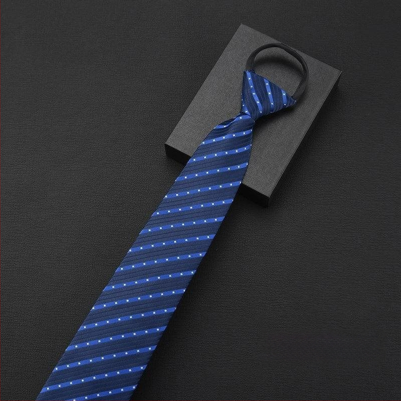 Клипса за вратовръзка - без връзване, модел с райета и мотив цветя за яка, мъжки аксесоар