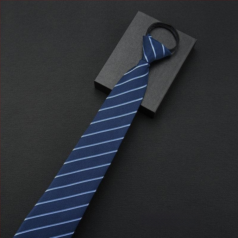 Клипса за вратовръзка - без връзване, модел с райета и мотив цветя за яка, мъжки аксесоар