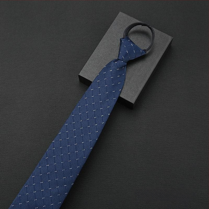 Клипса за вратовръзка - без връзване, модел с райета и мотив цветя за яка, мъжки аксесоар