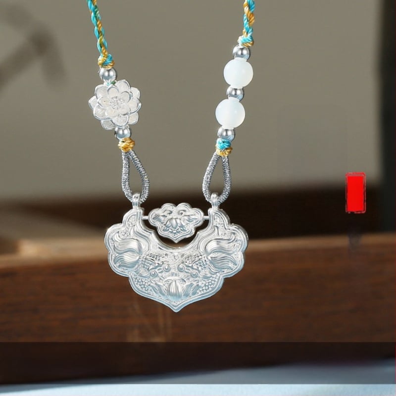 XI MAN sidabrinis pakabukas, geometrinis dizainas, 99% grynas sidabras