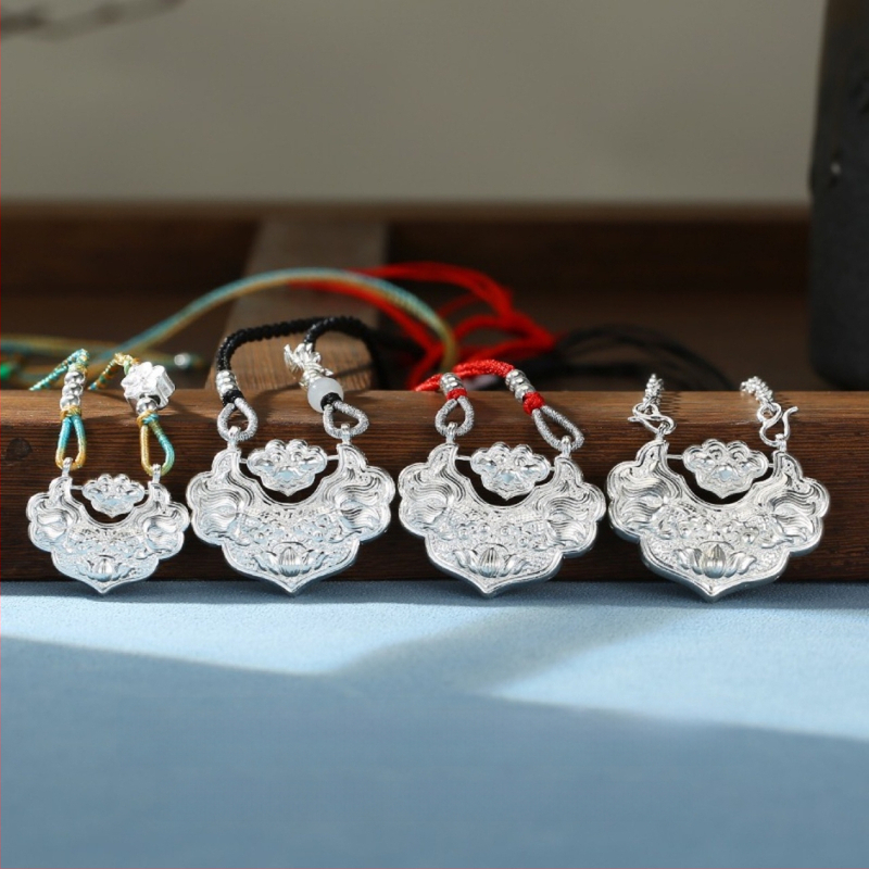 XI MAN sidabrinis pakabukas, geometrinis dizainas, 99% grynas sidabras