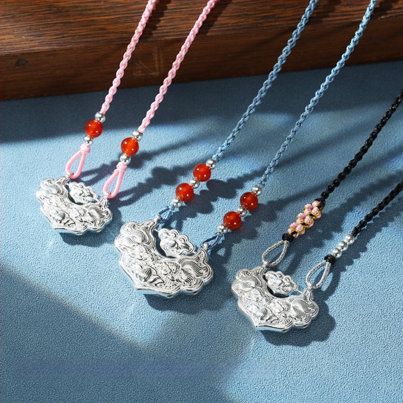 XI MAN sidabrinis pakabukas, geometrinis dizainas, 99% grynas sidabras