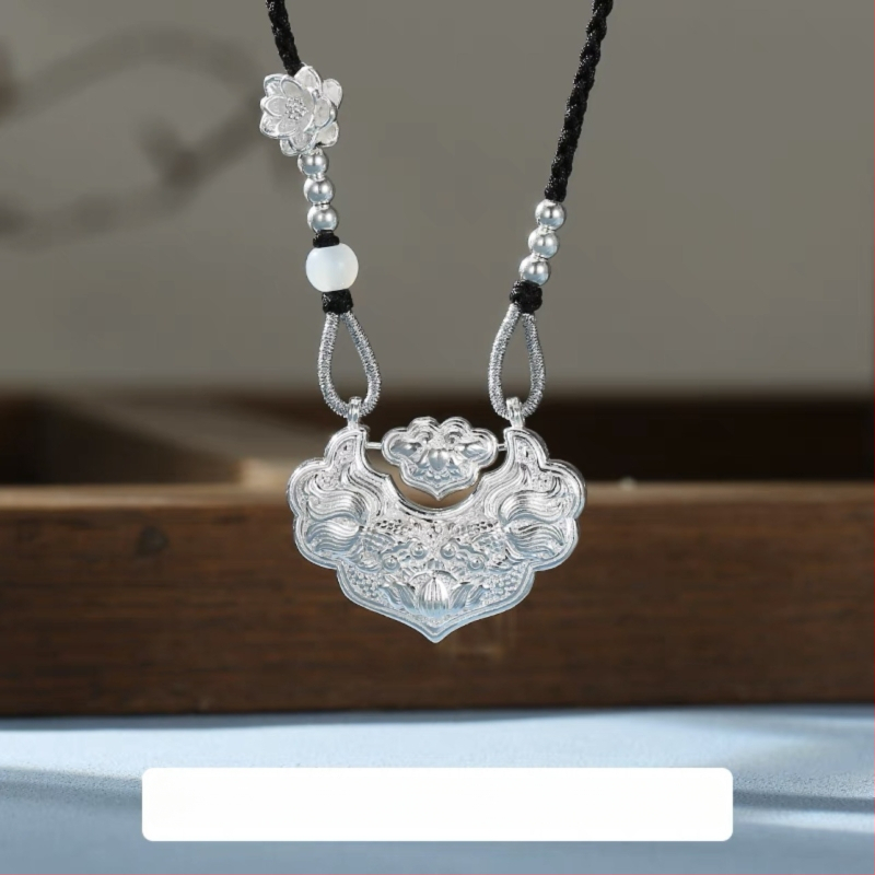 XI MAN sidabrinis pakabukas, geometrinis dizainas, 99% grynas sidabras