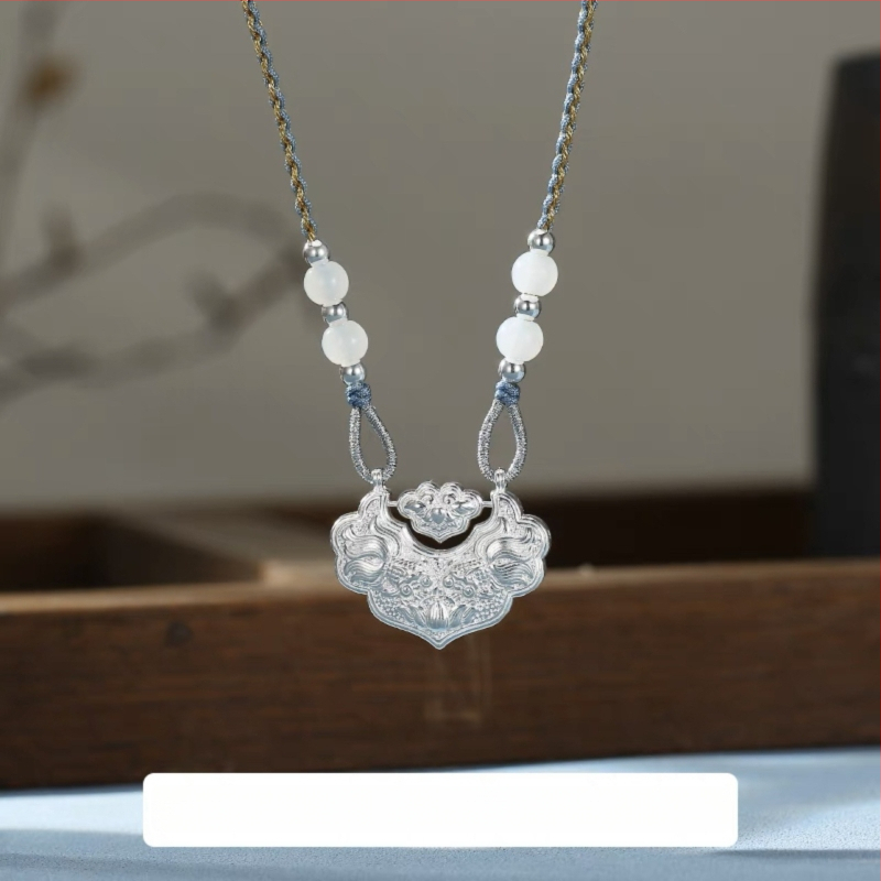 XI MAN sidabrinis pakabukas, geometrinis dizainas, 99% grynas sidabras