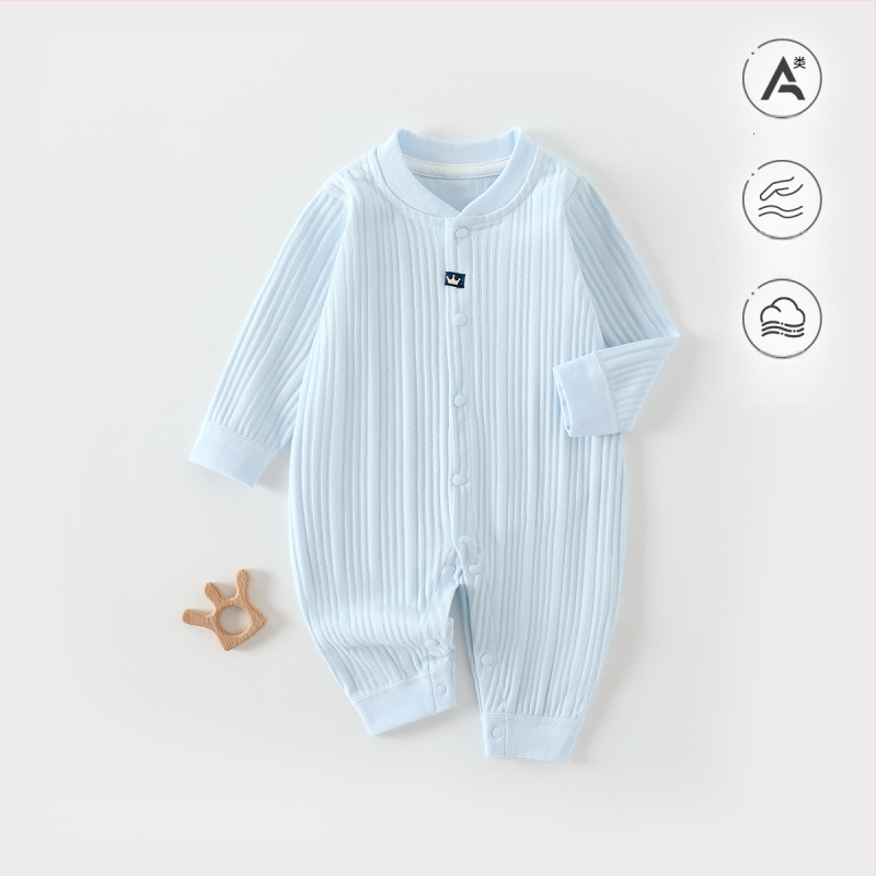 Naujagimiui kombinezonas iš 100% medvilnės, be siūlių jacquard audinys, ilgomis rankovėmis, vientisas, tinkamas visiems metų laikams, miego drabužiai kūdikiams