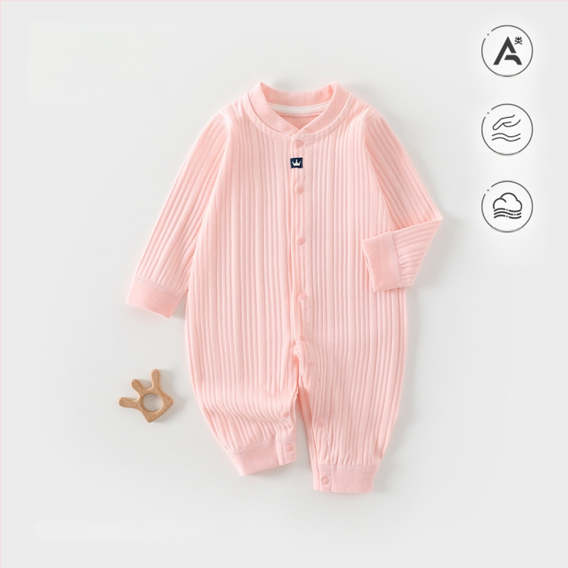 Naujagimiui kombinezonas iš 100% medvilnės, be siūlių jacquard audinys, ilgomis rankovėmis, vientisas, tinkamas visiems metų laikams, miego drabužiai kūdikiams