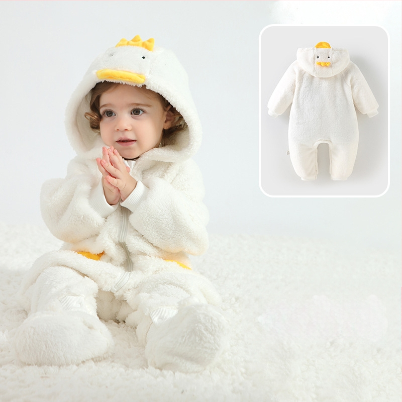 Bebriuko kombinezonas su Panda motyvu, gobtuvu iš Sherpa pūkų, storas audinys, užtrauktukas, amžius 1–3 metų (aukštis 80–100 cm)