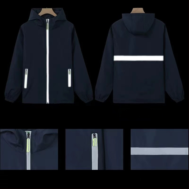 Plāna vēja jaka ar reklāmas logotipu, poliesters, garas piedurknes, rāvējslēdzējs, brīvā piegriezuma