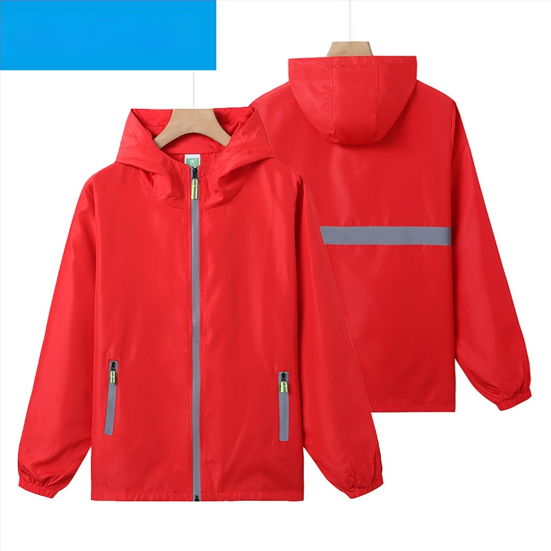 Plāna vēja jaka ar reklāmas logotipu, poliesters, garas piedurknes, rāvējslēdzējs, brīvā piegriezuma