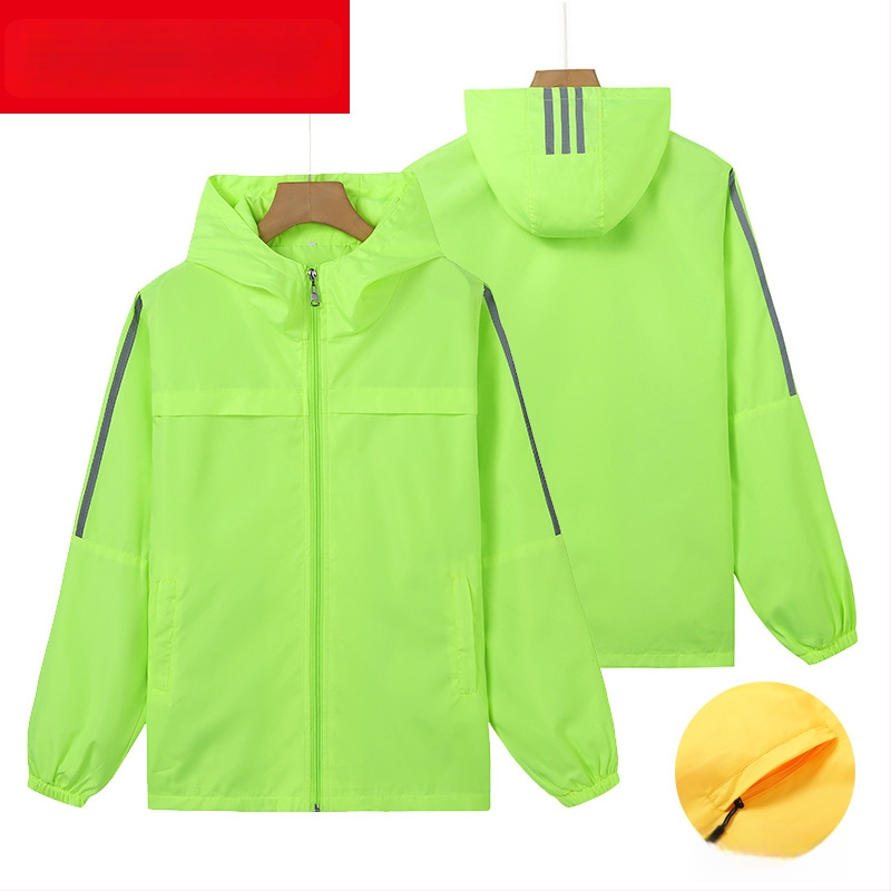 Plāna vēja jaka ar reklāmas logotipu, poliesters, garas piedurknes, rāvējslēdzējs, brīvā piegriezuma